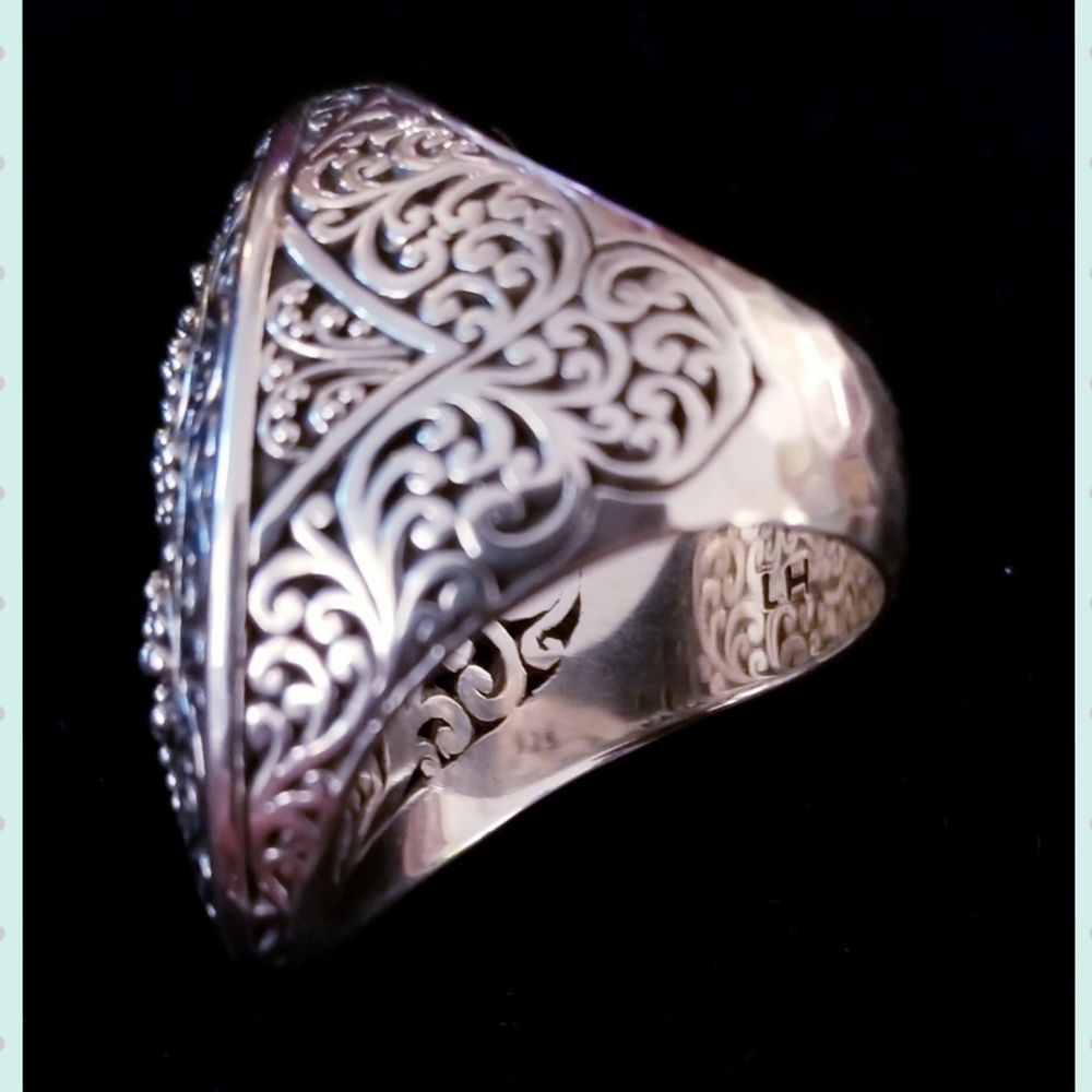 LOIS HILL STERLING SILVER MARQUIS SHAPED RING - Picture 8 of 10